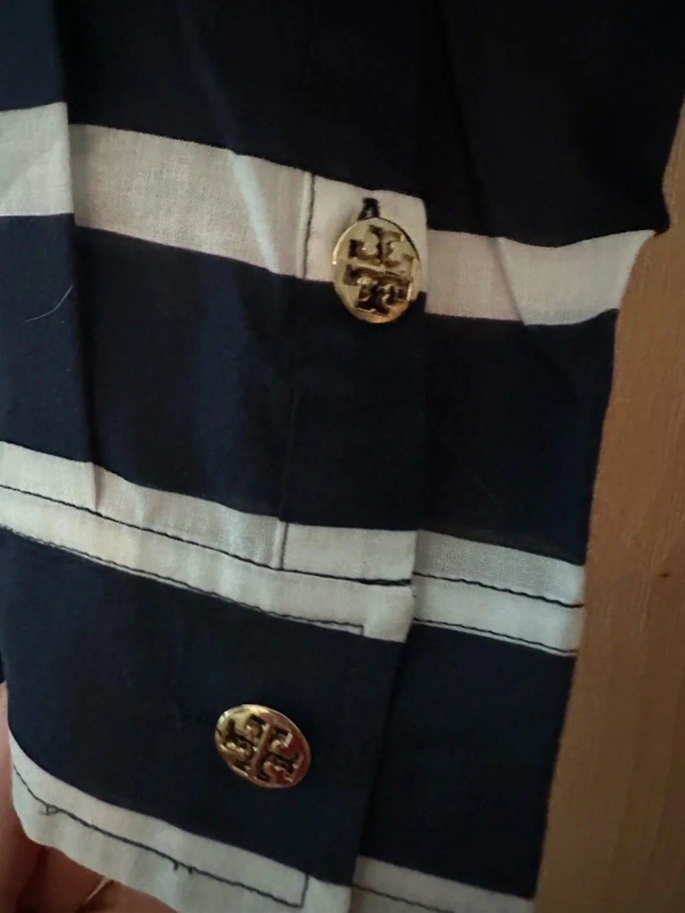 Tory Burch Brigitte Nautical Stripe Cotton Voile Cover Up Tunic NWT Small